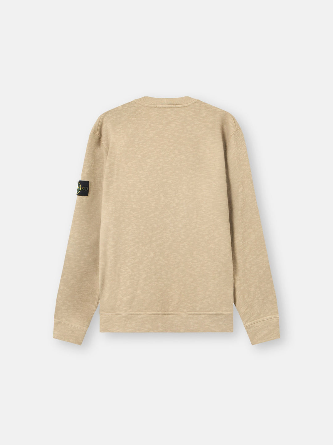STONE ISLAND - Sweat-shirt ras-du-cou en jersey épais  de coton gratté et vanisé Beige