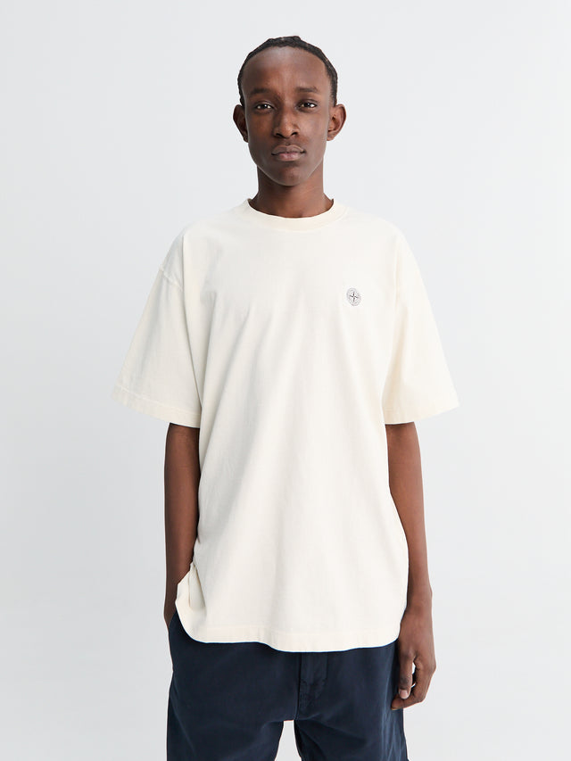 STONE ISLAND - T-shirt en Coton Ivoire