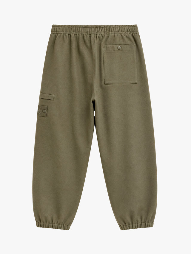 STONE ISLAND - Pantalon cargo en laine vierge Vert militaire