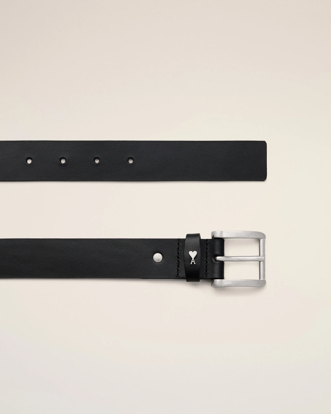 AMI PARIS - Ceinture Paris Paris en cuir Noir / Argent