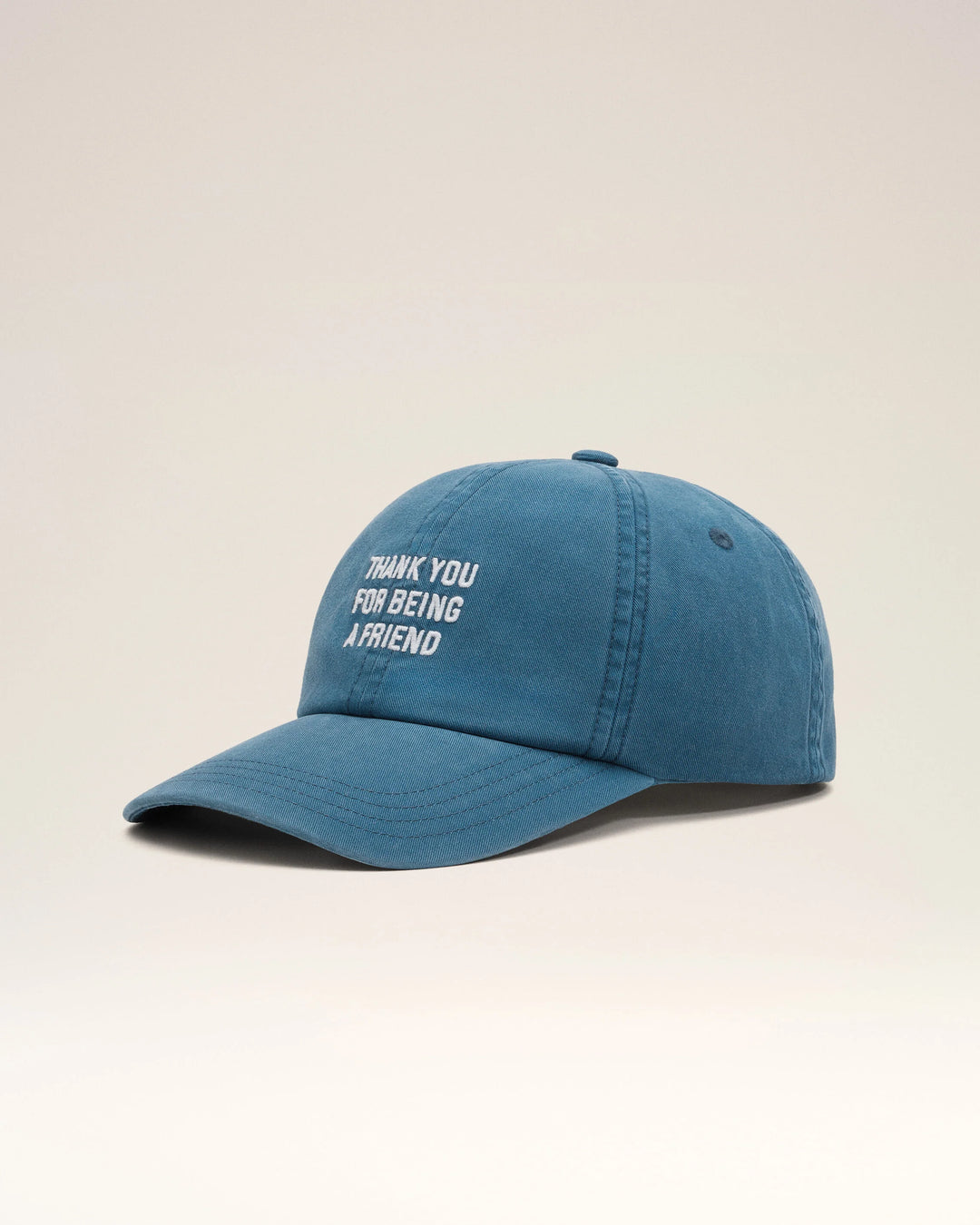 AMI PARIS - Casquette en coton « Thank You For Being a Friend » Bleu roi délavé