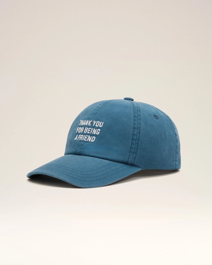 AMI PARIS - Casquette en coton « Thank You For Being a Friend » Bleu roi délavé