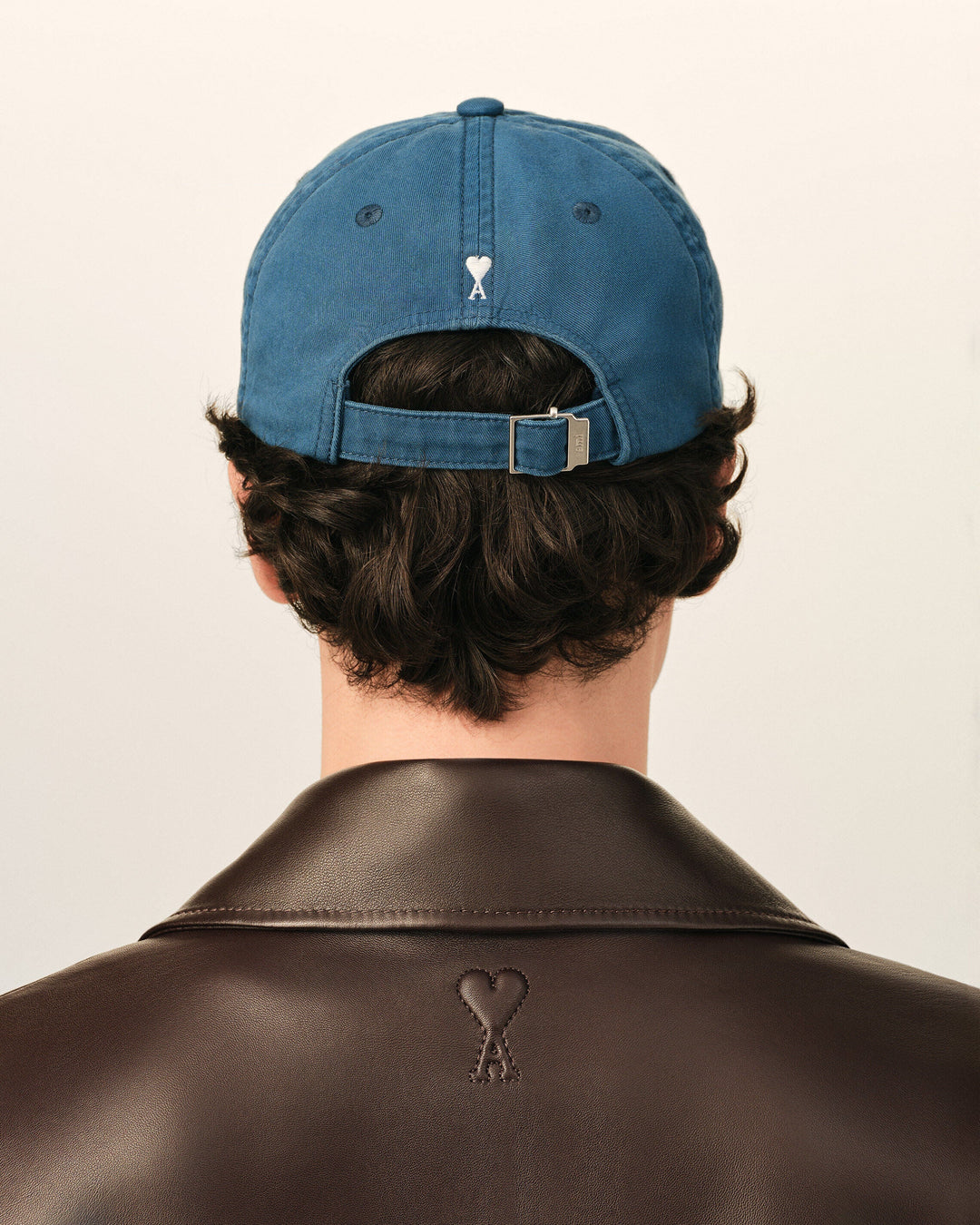 AMI PARIS - Casquette en coton « Thank You For Being a Friend » Bleu roi délavé