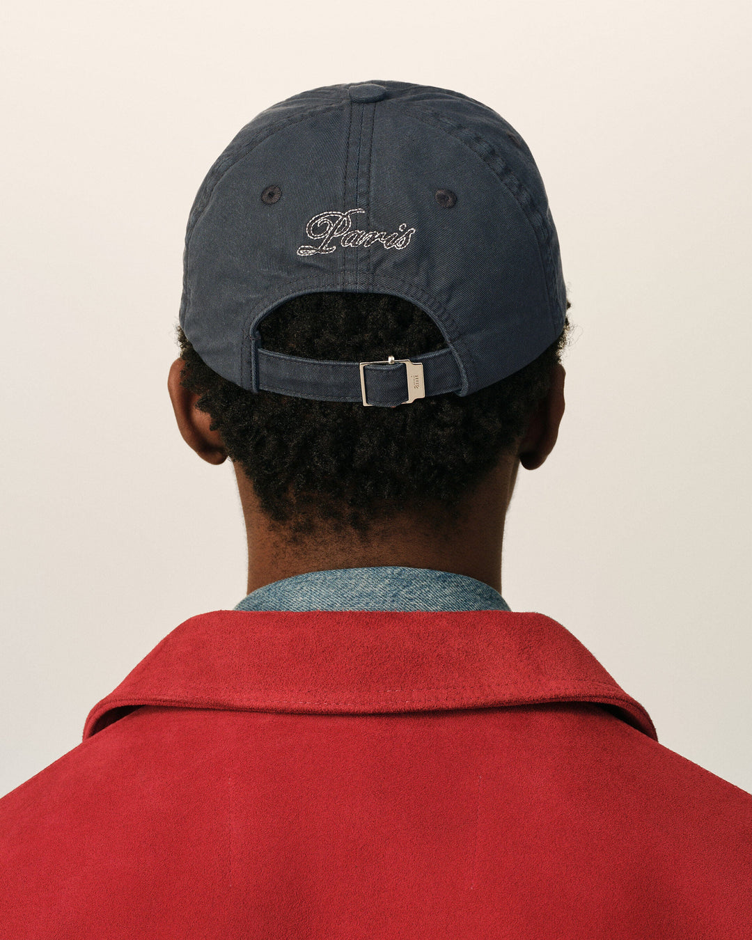 AMI PARIS - Casquette en coton brodée Noir délavé