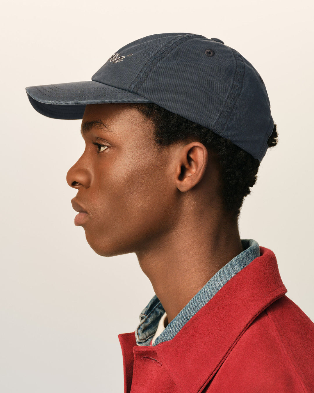 AMI PARIS - Casquette en coton brodée Noir délavé
