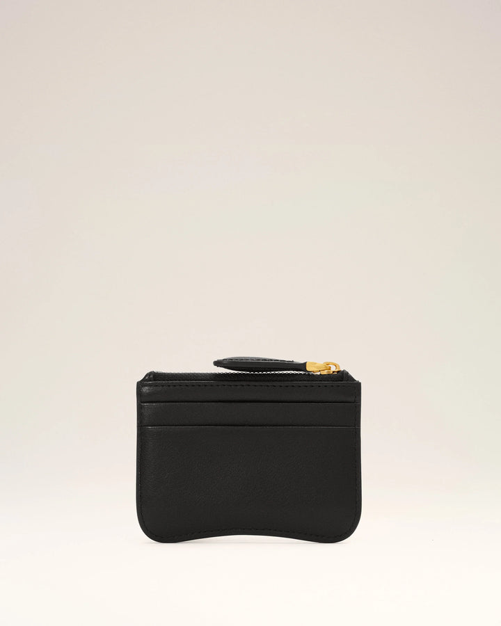AMI PARIS - Porte-cartes Paris Paris zippé en cuir Noir