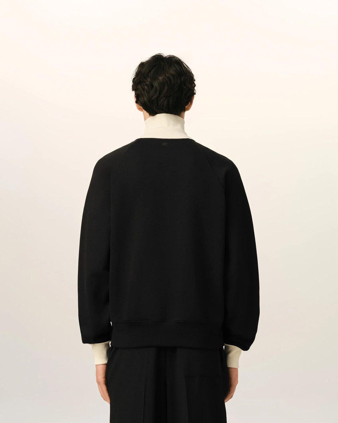AMI PARIS - Sweat zippé Ami de Cœur Noir / Ivoire
