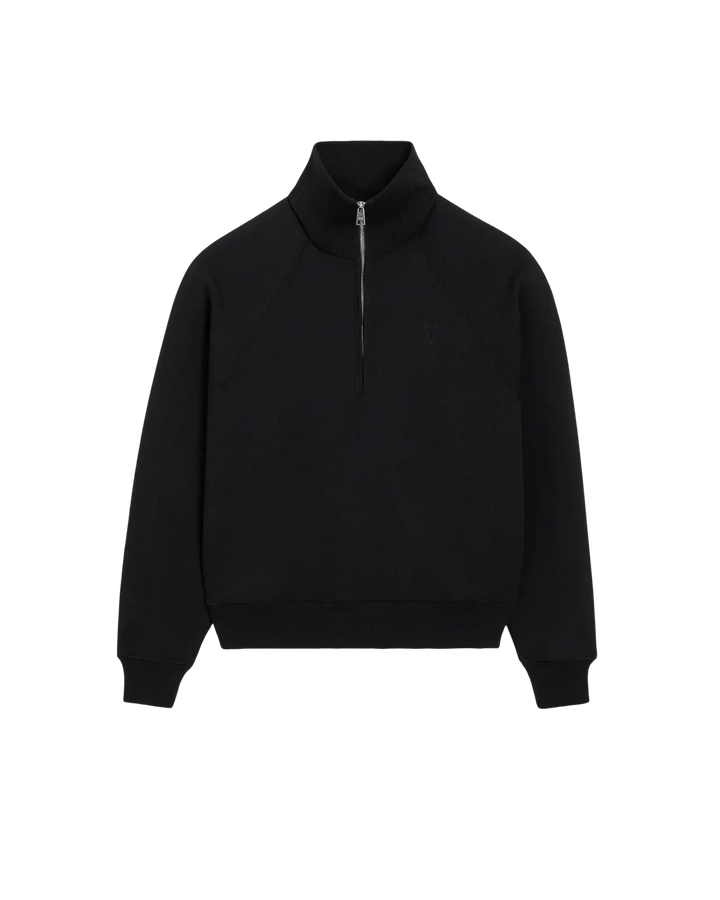 AMI PARIS - Sweat zippé Ami de Cœur embossé Noir