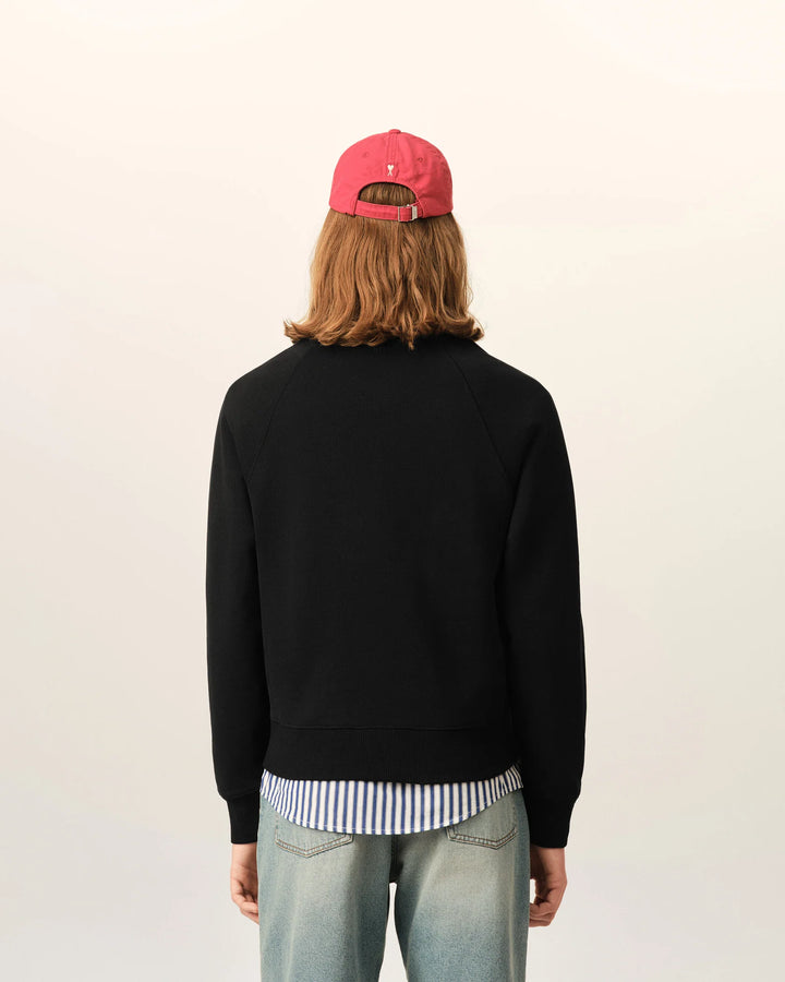 AMI PARIS - Sweat zippé Ami de Cœur embossé Noir