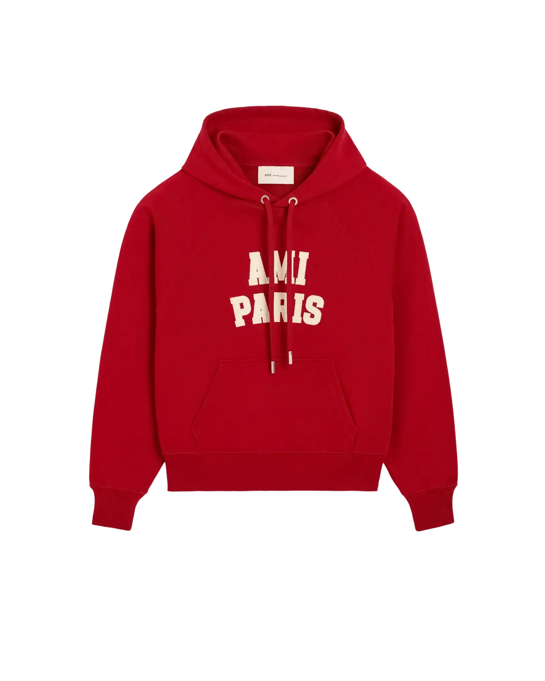 AMI PARIS - Sweat à capuche brodé Ami Paris Rouge rubis / Ivoire