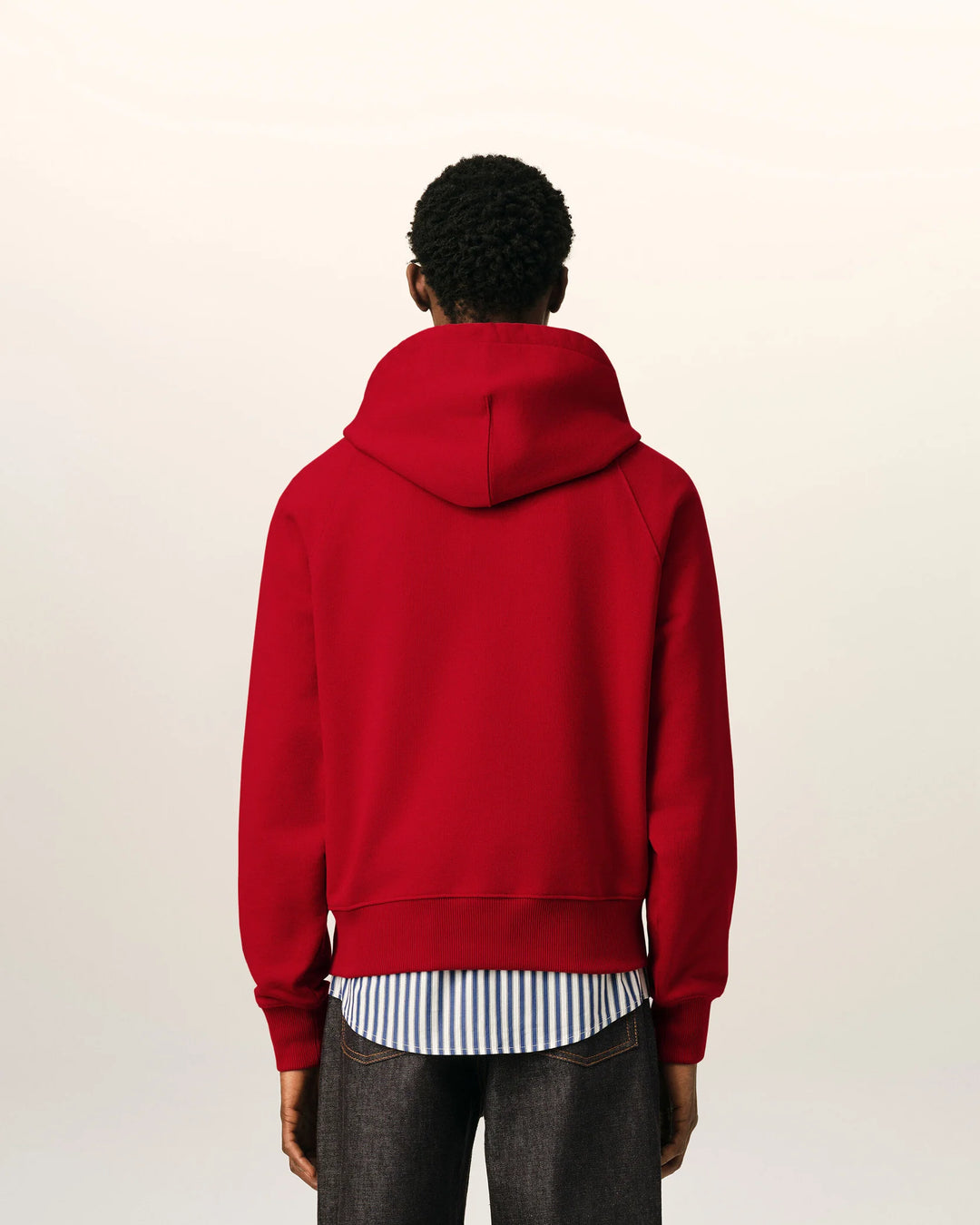 AMI PARIS - Sweat à capuche brodé Ami Paris Rouge rubis / Ivoire