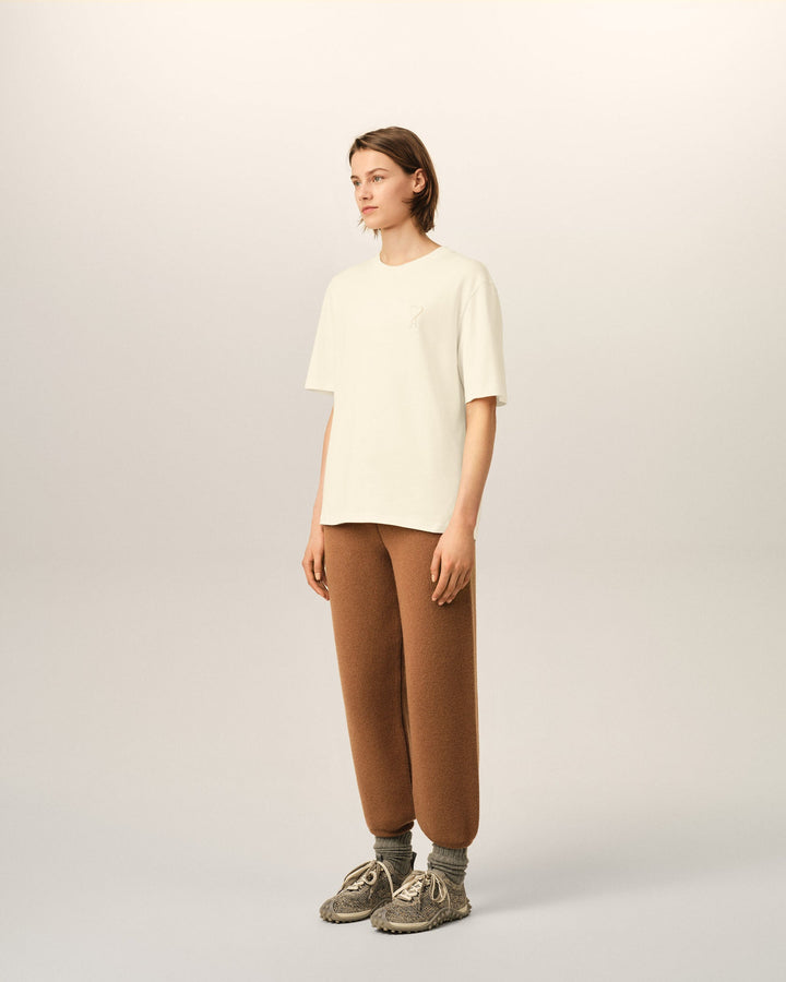 AMI PARIS – T-shirt en coton Ami de Cœur embossé Ivoire