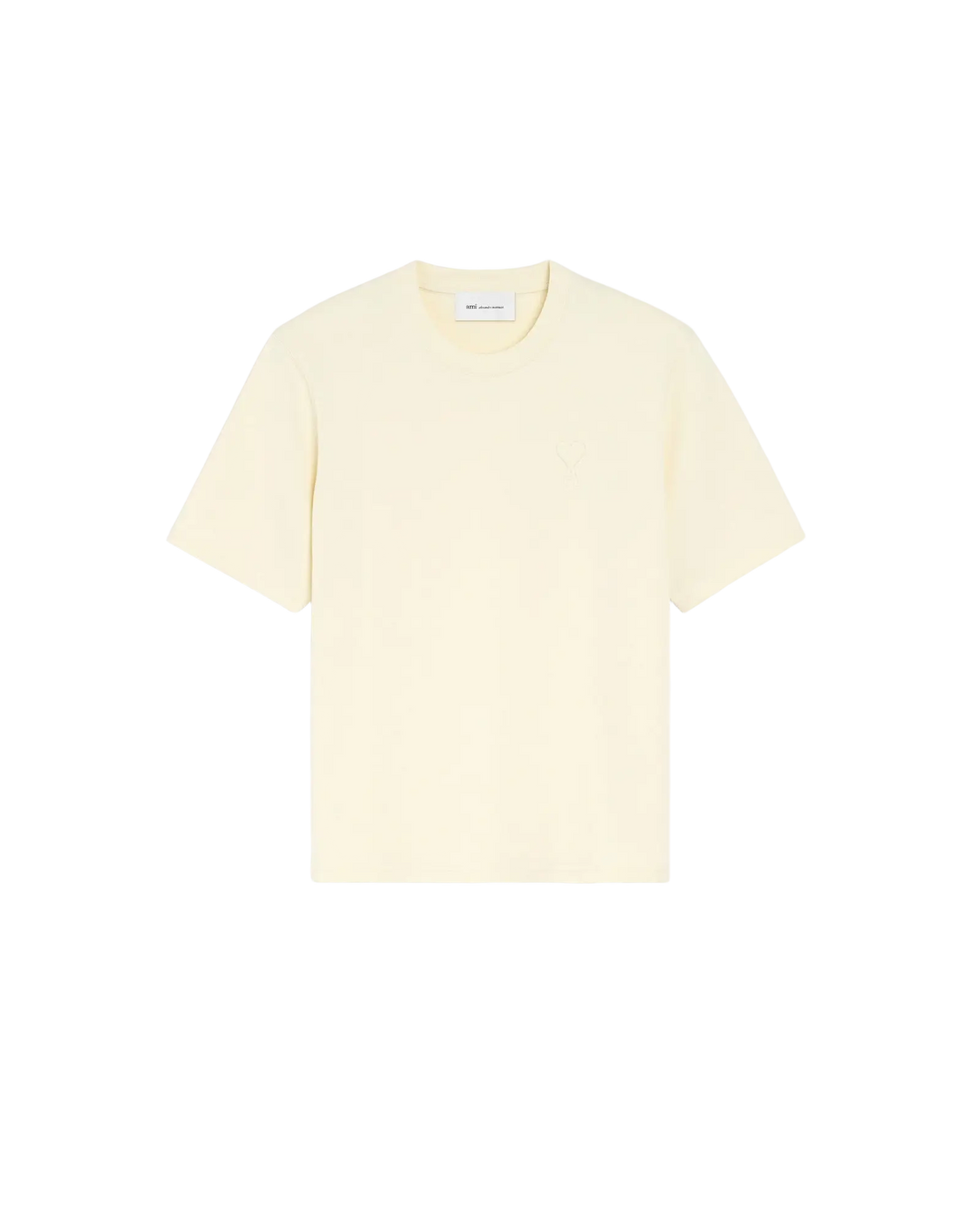 AMI PARIS – T-shirt en coton Ami de Cœur embossé Ivoire