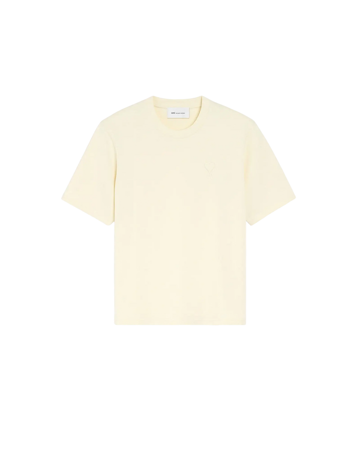 AMI PARIS – T-shirt en coton Ami de Cœur embossé Ivoire