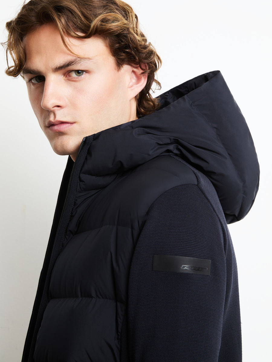 RRD - Veste hybride New Amos à capuche Bleu-noir