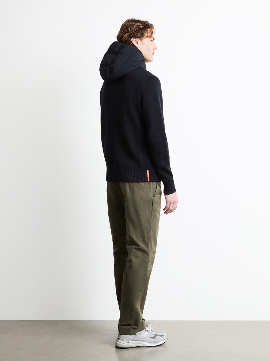 RRD - Veste hybride New Amos à capuche Bleu-noir