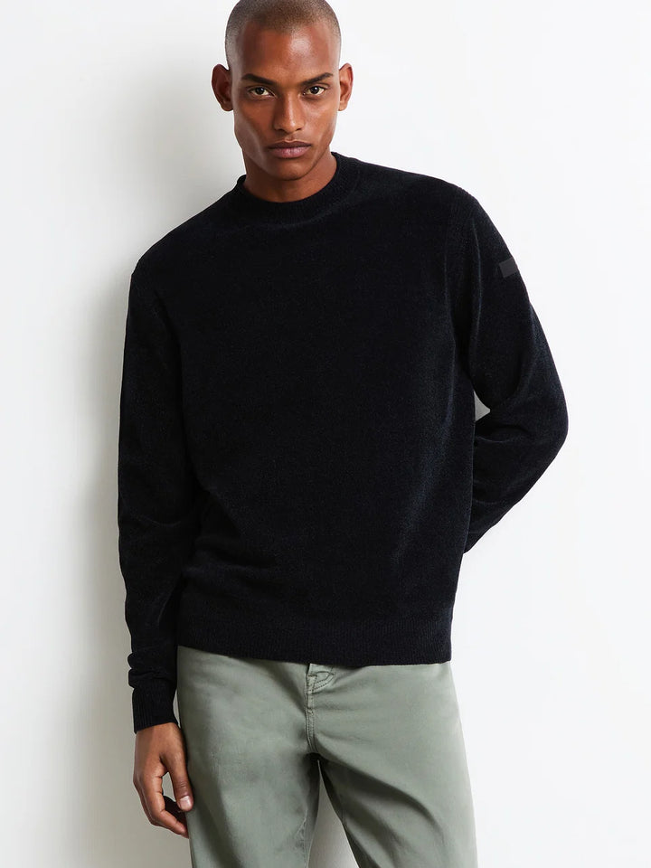 RRD - Pull ras du cou Velvet Round Knit Bleu noir