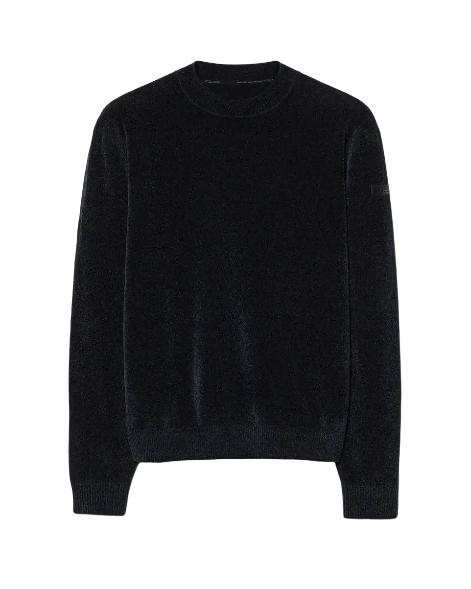 RRD - Pull ras du cou Velvet Round Knit Bleu noir