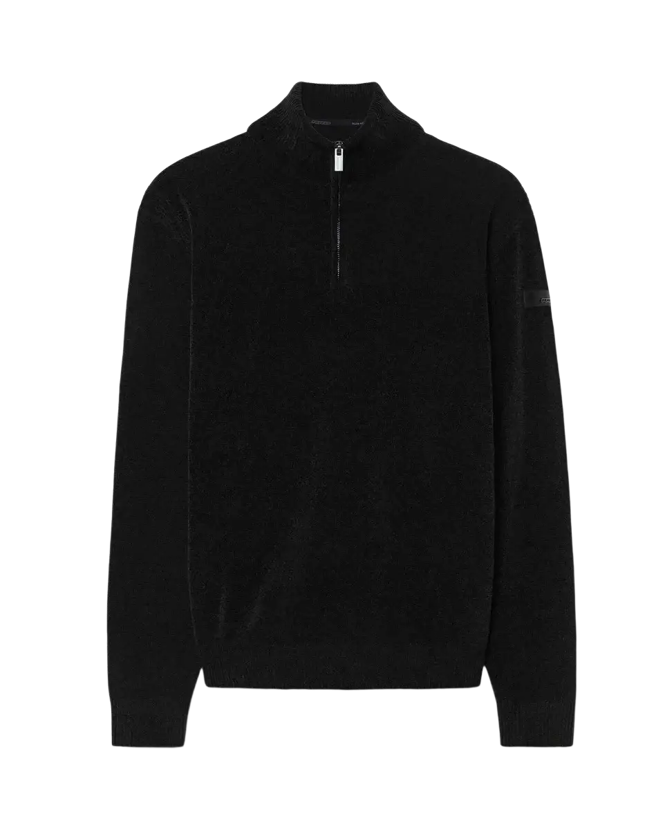 RRD - Pull col montant zippé Velvet Half Zip Knit Noir