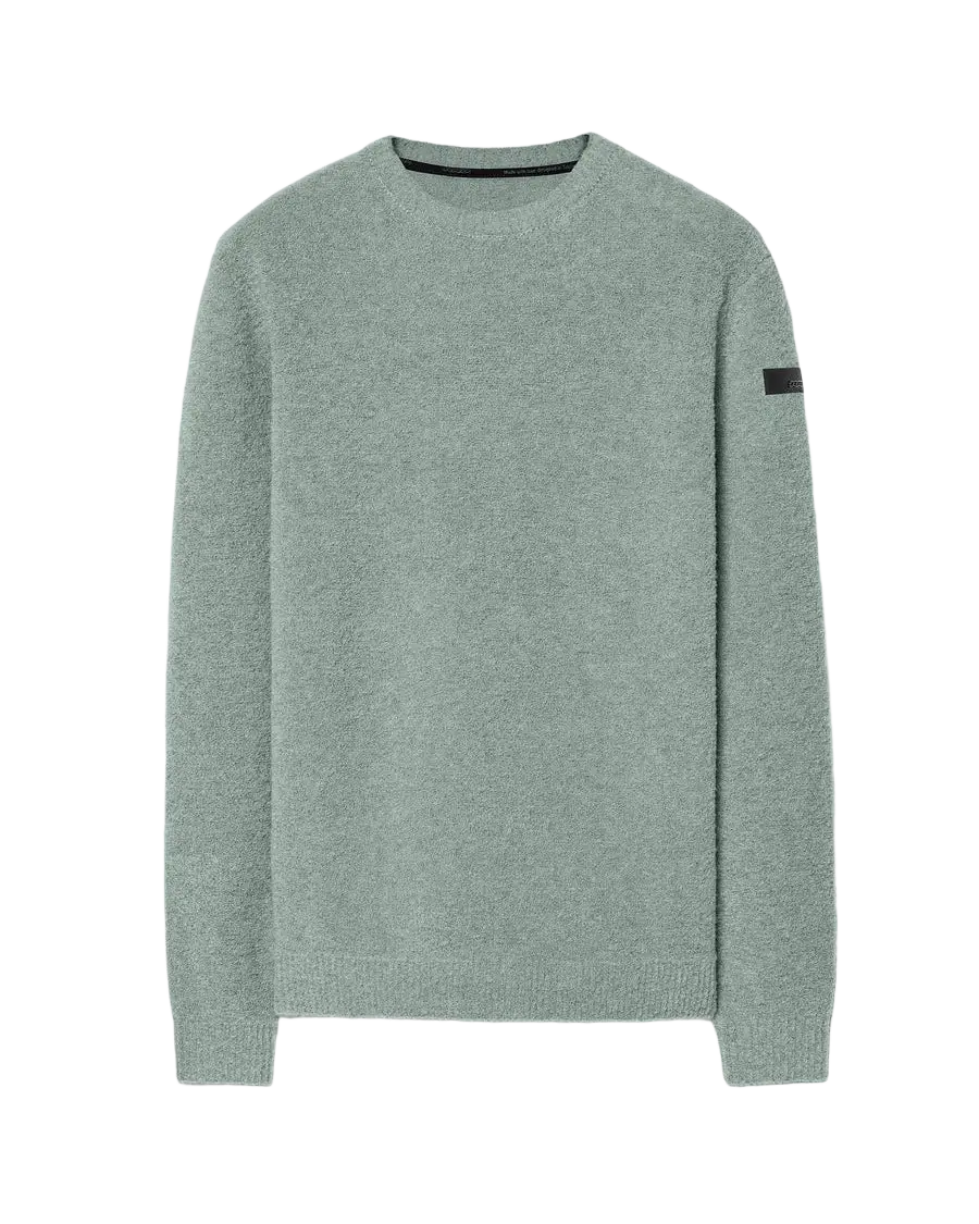 RRD - Pull col rond Bouclé Vert sauge