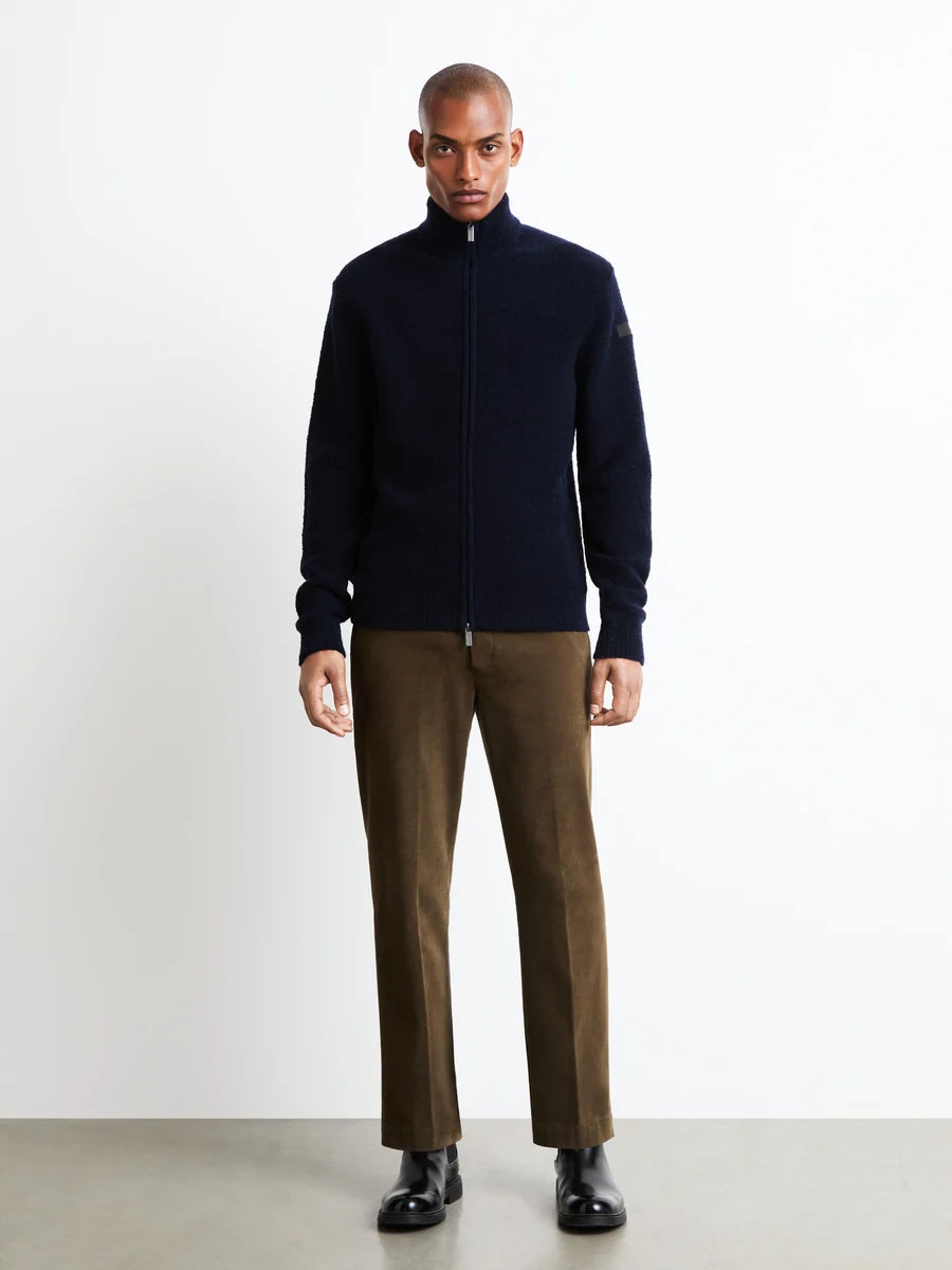 RRD - Gilet zippé Bouclé en laine Bleu nuit