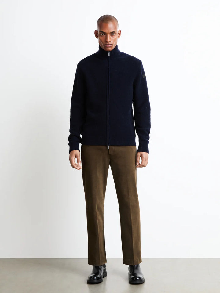 RRD - Gilet zippé Bouclé en laine Bleu nuit