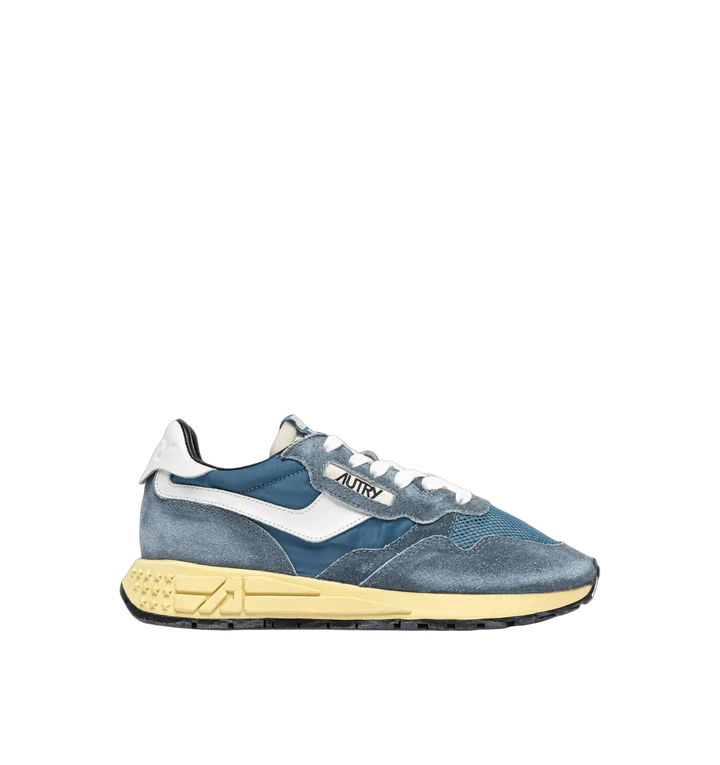 AUTRY - Baskets reelwind low en nylon et daim sky et blanc