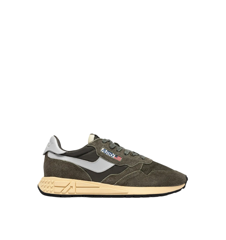 AUTRY - Baskets reelwind low en nylon et daim olive et harb mist