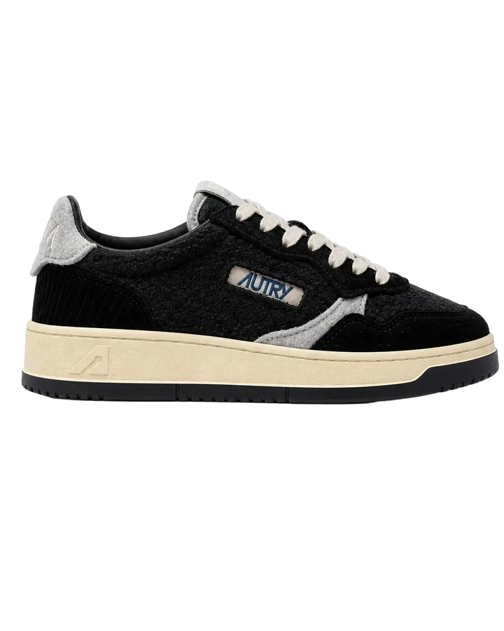 AUTRY - Baskets Medalist Low en cuir Fantôme / Noir / Gris