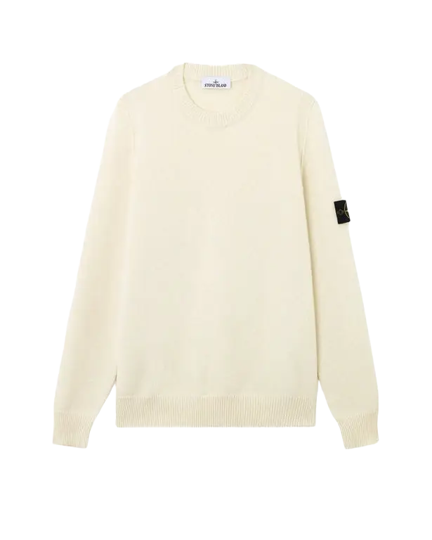 STONE ISLAND – Pull en laine d'agneau Ivoire