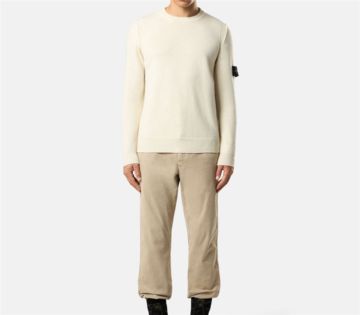 STONE ISLAND – Pull en laine d'agneau Ivoire