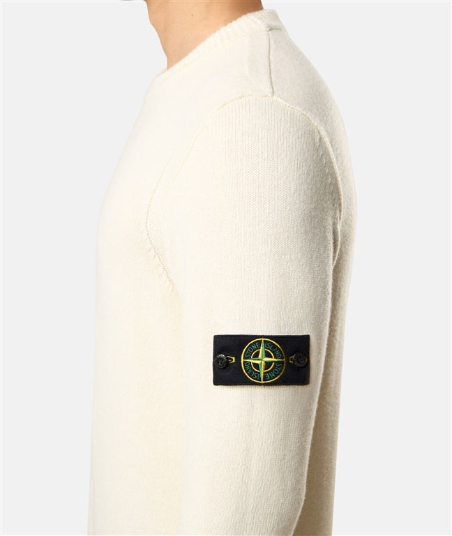 STONE ISLAND – Pull en laine d'agneau Ivoire