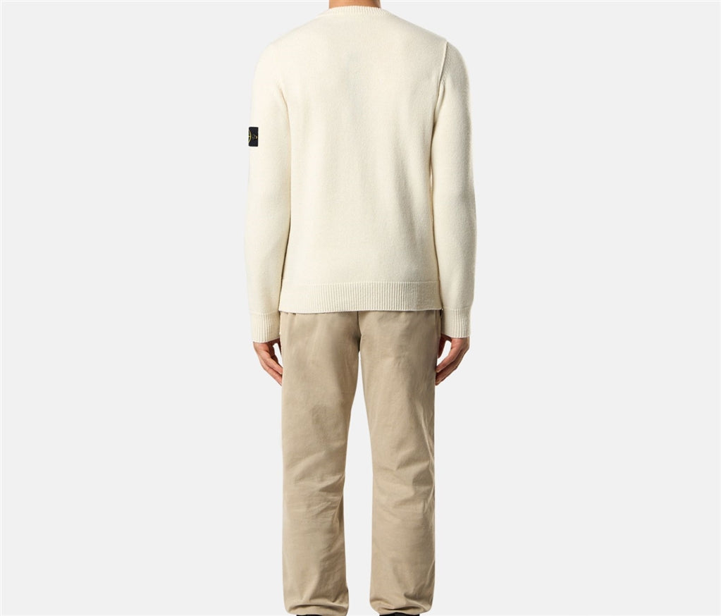 STONE ISLAND – Pull en laine d'agneau Ivoire
