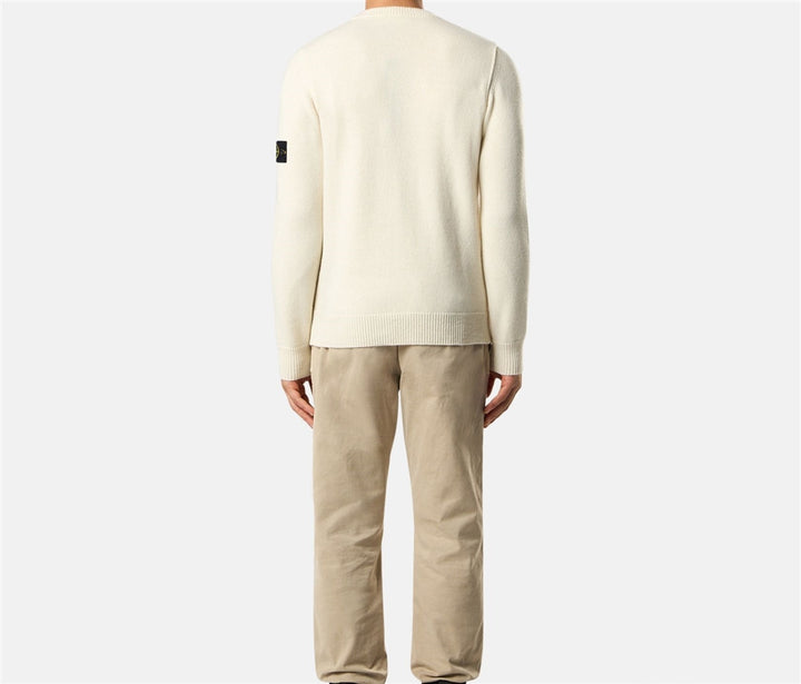STONE ISLAND – Pull en laine d'agneau Ivoire