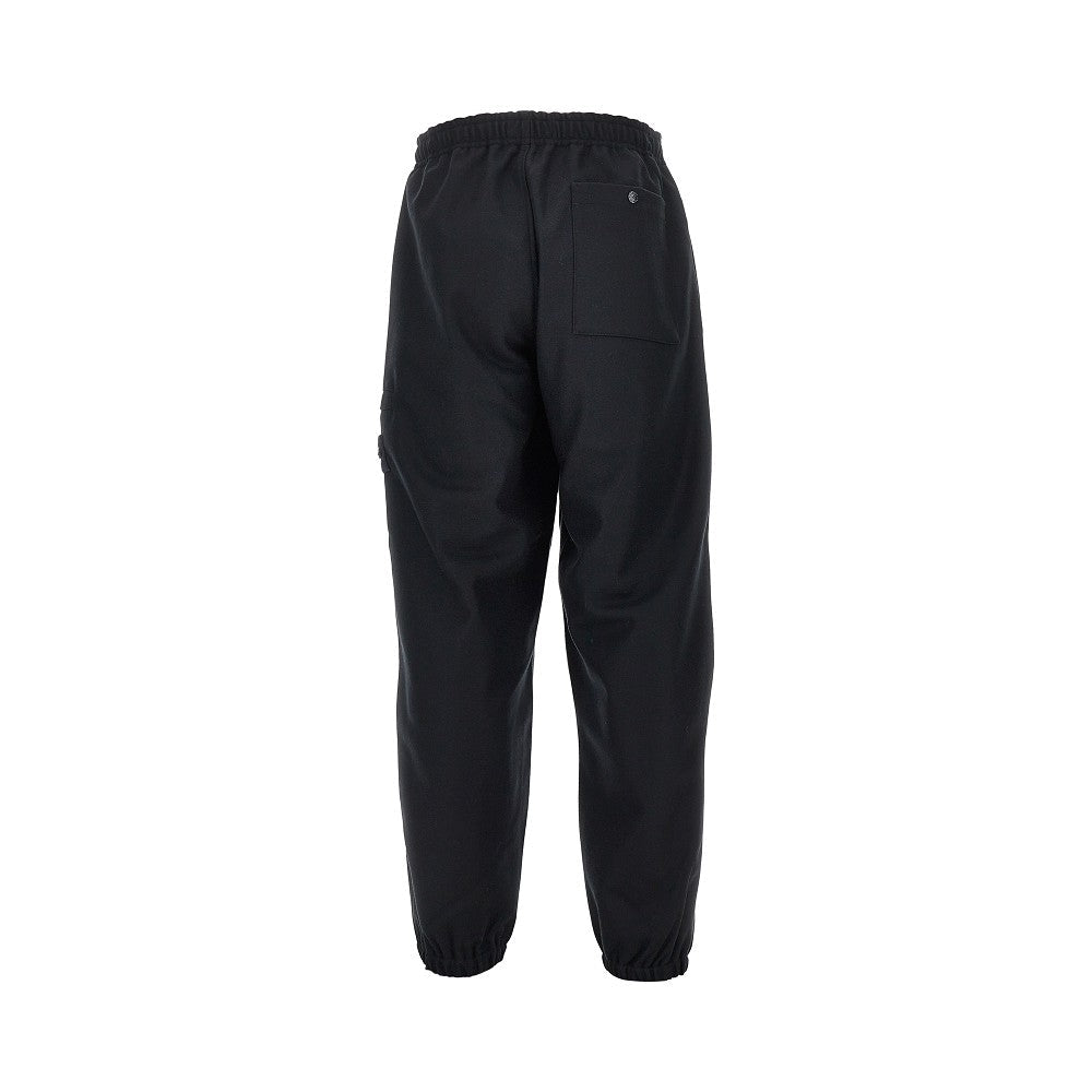 STONE ISLAND - Pantalon cargo jogger en laine Bleu marine