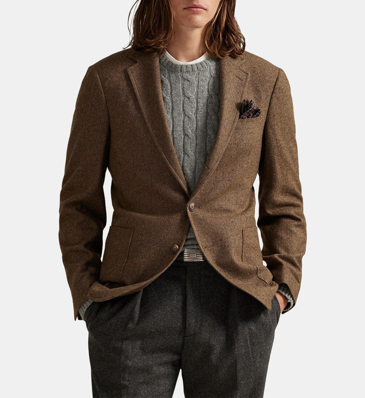 POLO RALPH LAUREN - Blazer Modern Fit à chevrons Marron