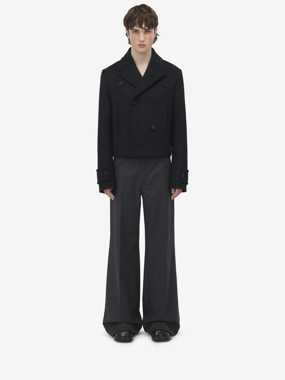 ALEXANDER MCQUEEN - Caban En Feutre De Laine pour Homme en Noir - Lothaire