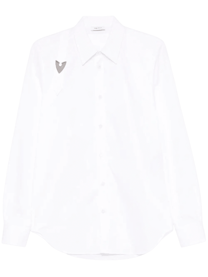 ALEXANDER MCQUEEN : chemise en popeline à détail de boucle blanche - Lothaire