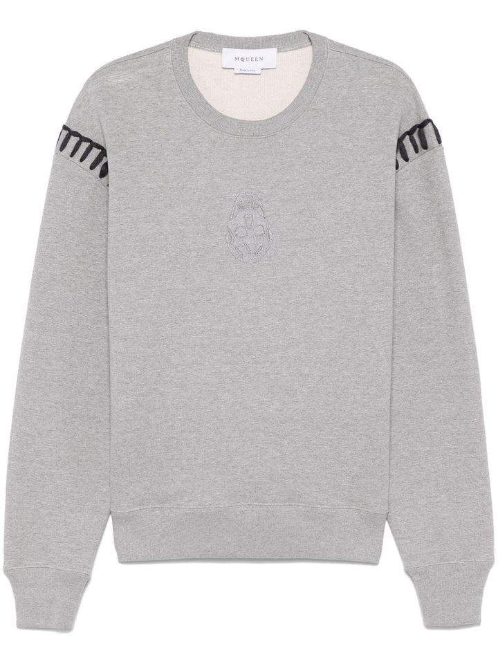 ALEXANDER MCQUEEN : sweat à imprimé tête de mort gris - Lothaire