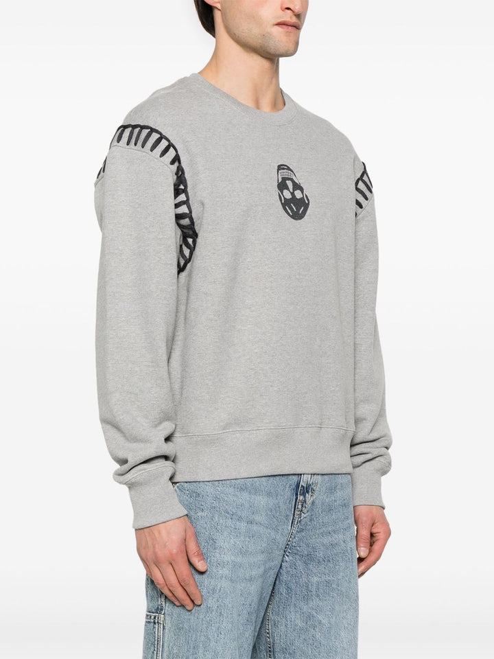 ALEXANDER MCQUEEN : sweat à imprimé tête de mort gris - Lothaire