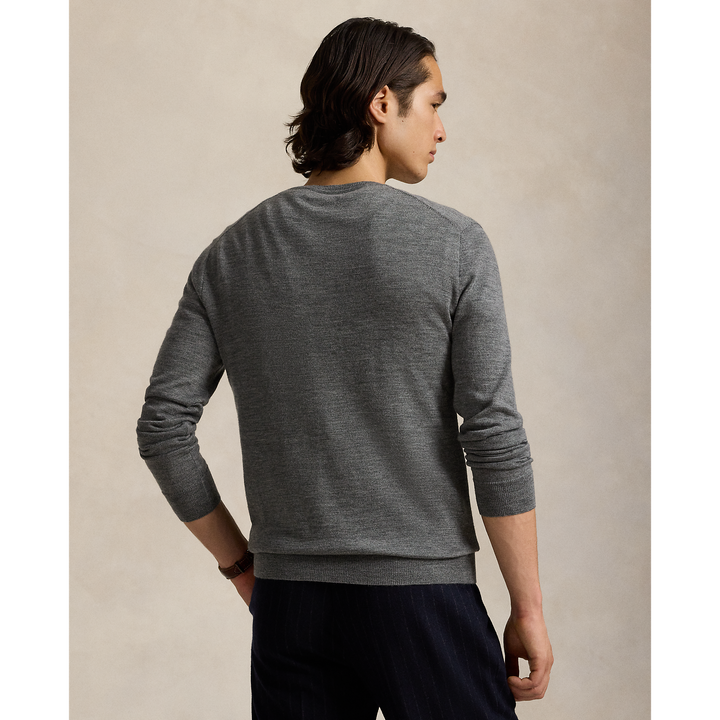 POLO RALPH LAUREN - Pull col en V en laine lavable Slim Fit