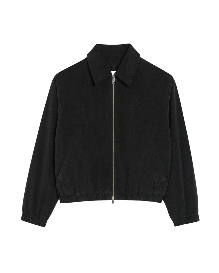 AMI - Blouson noir zippé ami de cœur en coton - Lothaire