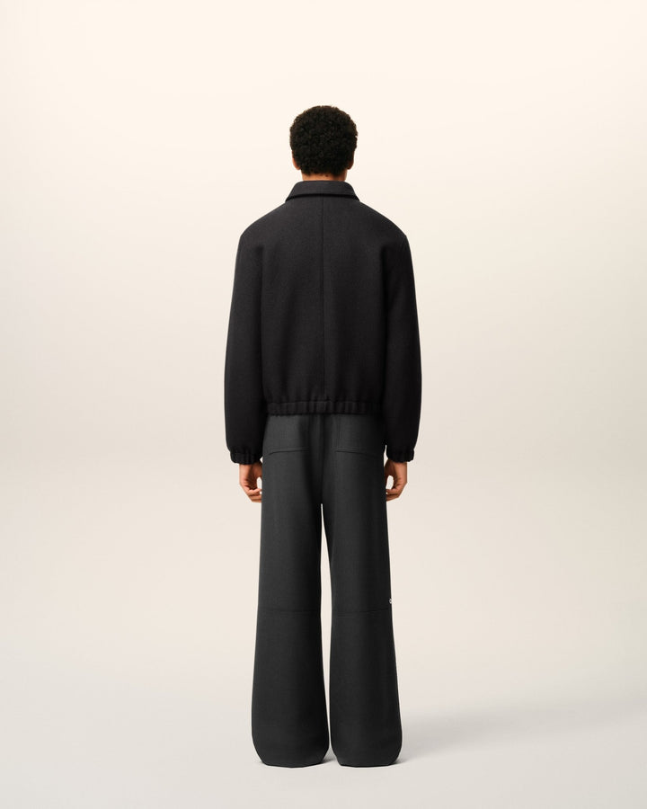 AMI - Blouson noir zippé ami de cœur en coton - Lothaire