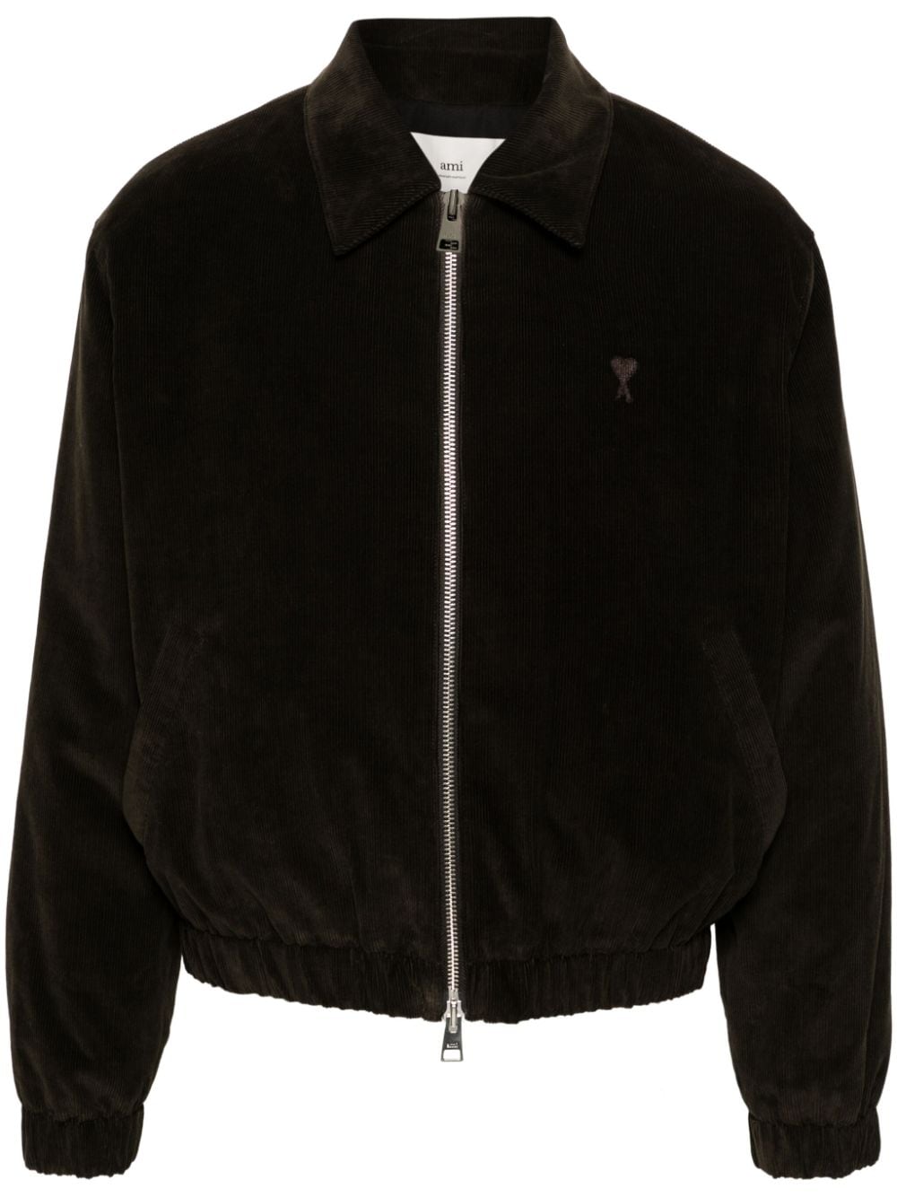 Ami blouson zippé en velours café foncé - Lothaire