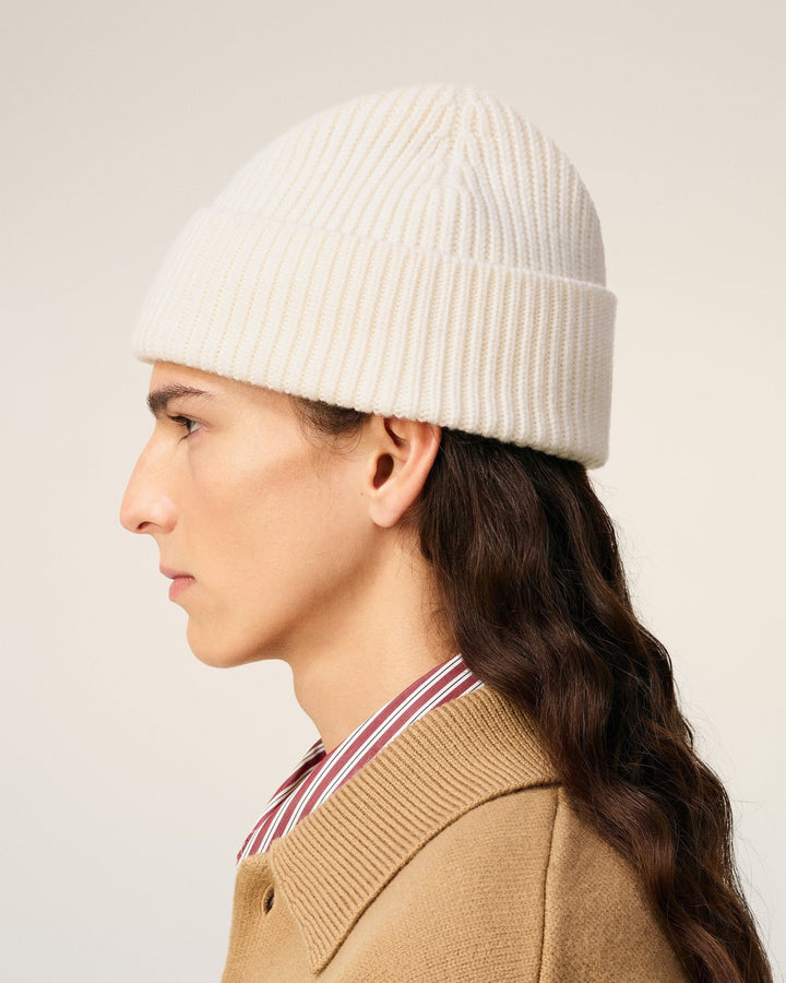 AMI - Bonnet blanc ami de cœur en laine - Lothaire