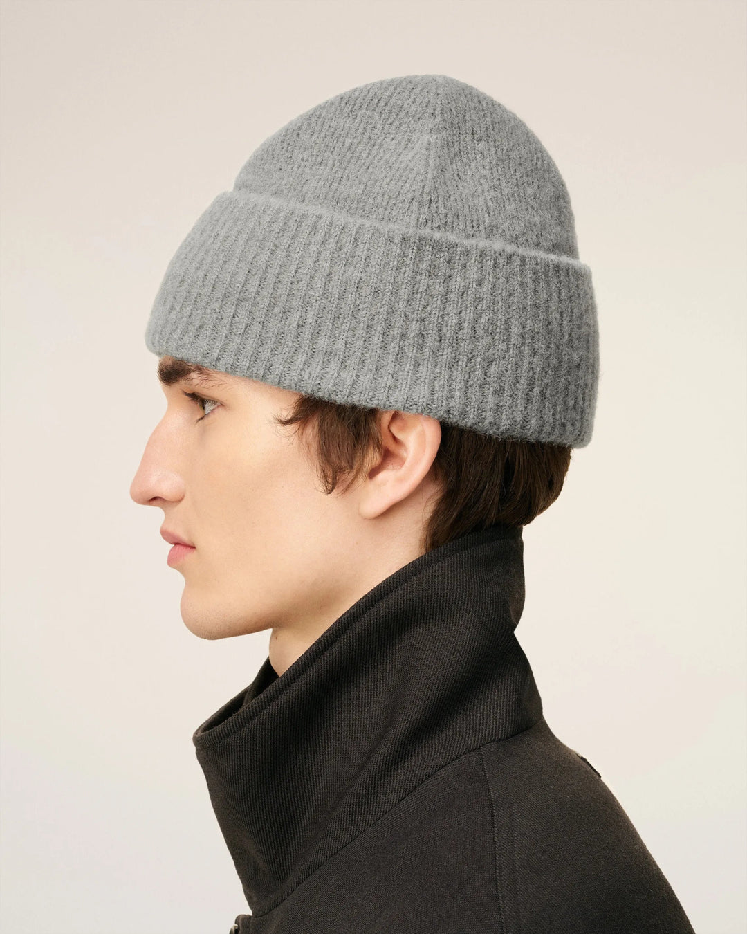 AMI - Bonnet Gris Ami De Cœur En Alpaga Rayé - Lothaire