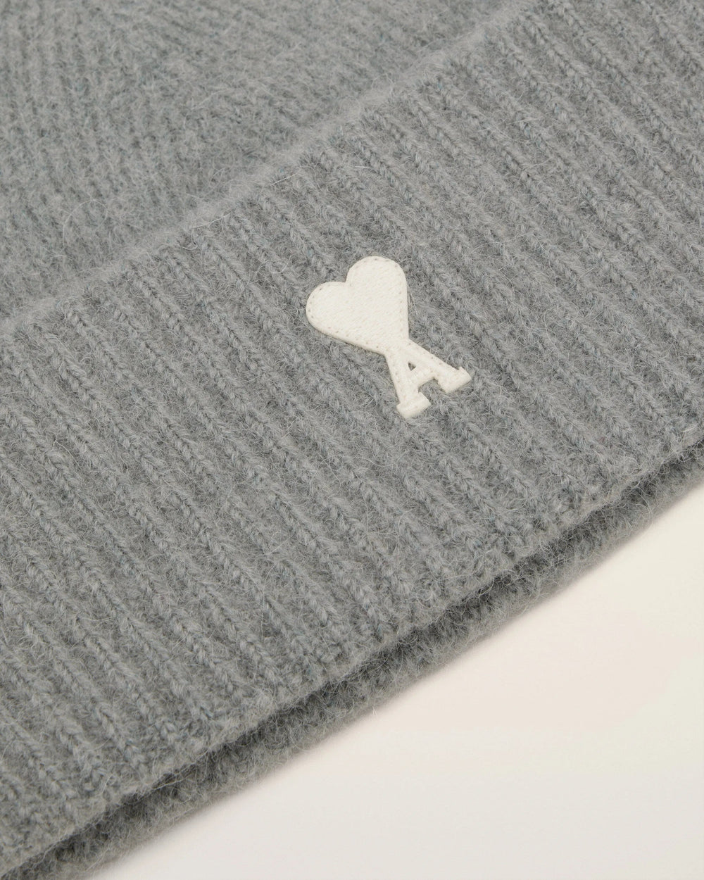 AMI - Bonnet Gris Ami De Cœur En Alpaga Rayé - Lothaire
