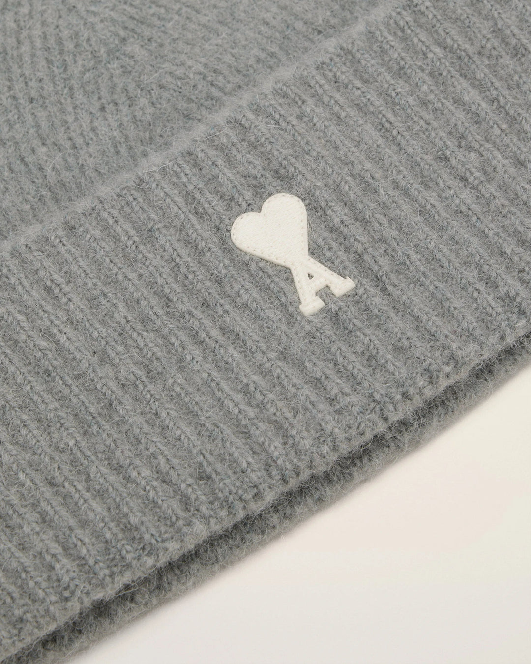 AMI - Bonnet Gris Ami De Cœur En Alpaga Rayé - Lothaire