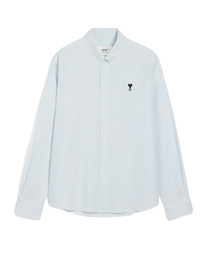 AMI - Chemise en Coton Bleu rayé - Lothaire