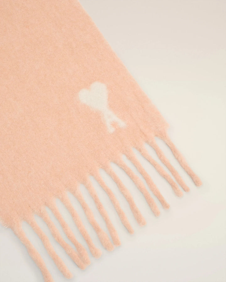 AMI - Écharpe Rose Ami De Cœur En Alpaga Poudre - Lothaire